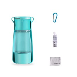 Botella de agua portátil SHAFGO 2 en 1 para cachorros, dispensador de agua de viaje, sin derrames para caminar, apto para lavaplatos