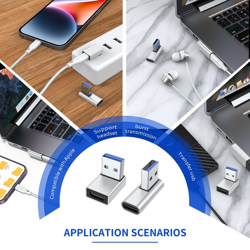 Critin 2-Pack 90 Degree USB A Male to USB C