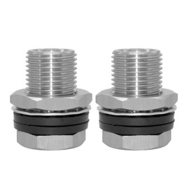 Beduan 2PCS 1/4" NPT Stainless Steel Female Bulkhead Coupler Thru-bulk Pipe Fitting 1-1/2" Length (Full Female Thread)