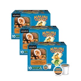 Kauai Coffee Coconut Caramel Crunch Flavor - Compatible with K-Cup Brewers, 10 CT (Pack of 3)