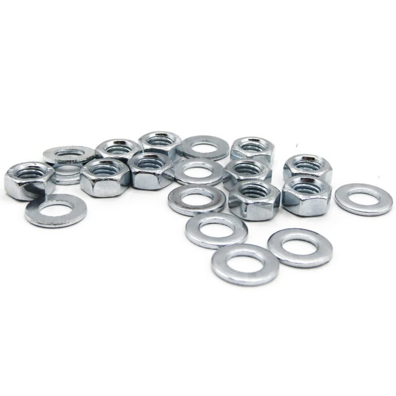 M5 Nuts & Washers Set - 10 Steel Nuts &