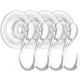 Hangerspace Suction Cup Hook, Strong Transparent Vacuum Hook, Strong Suction Wall Hook, Wall Hook, Kitchen Hook, Reusable, Won't Damage Walls, High Load Capacity, Entryway, Bathroom, Bathroom Hook,