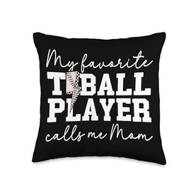 Tball Mom - Baseball Essentials Mama Game Day T-Ball Apparel Throw Pillow