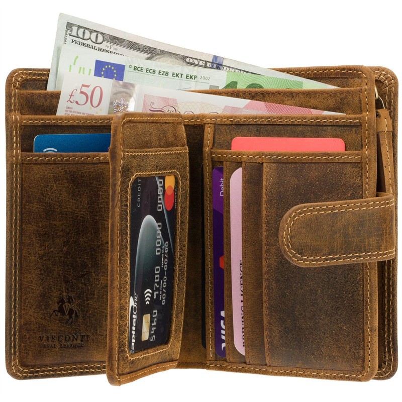 Visconti Hunter Collection RFID Blocking Leather Wallet with Carabiner 730,