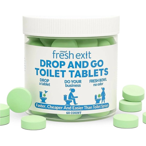 FreshExit Toilet Deodorizer Tablets – Drop One In and Go