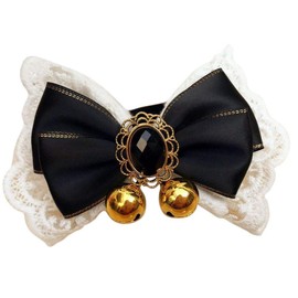Plus Nao Pet Accessories, Choker, Collar, Pet Supplies, Cat, Dog, Dog, Bow, Bell Included, Bow Tie, Lace, Cute - blk