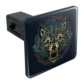 GRAPHICS & MORE Fenrir Fierce Snarling Wolf in Chains Norse Mythology Tow Trailer Hitch Cover Plug Insert