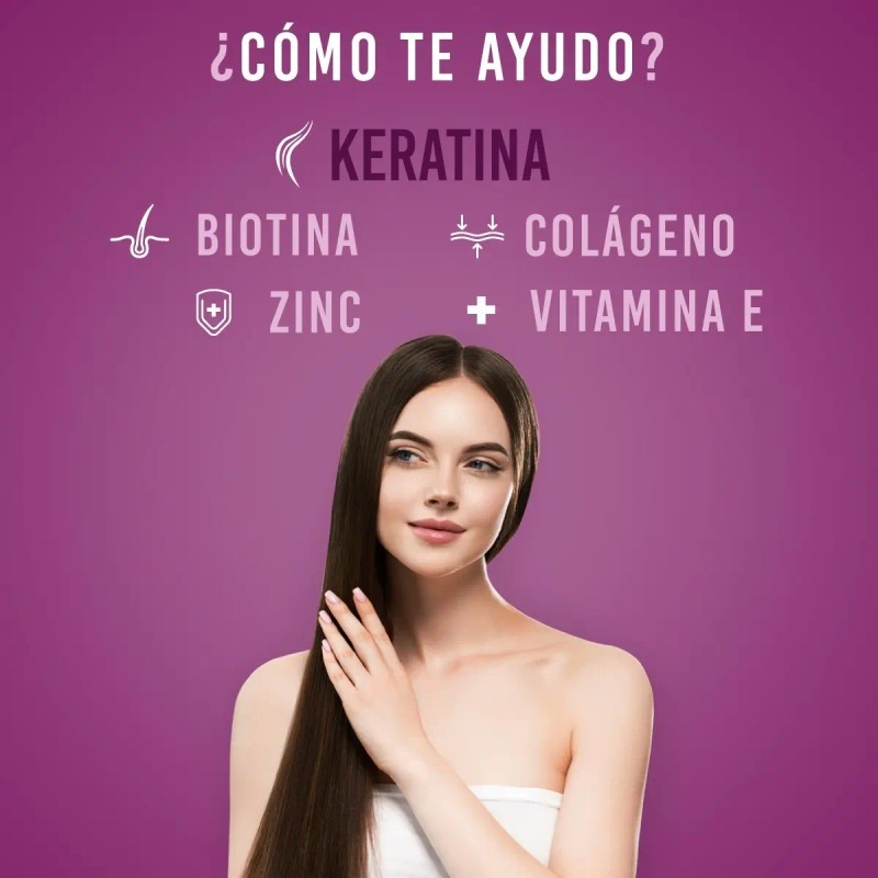 Capsulas Keratina Biotina Colageno Vitamina Cabello Lifeed