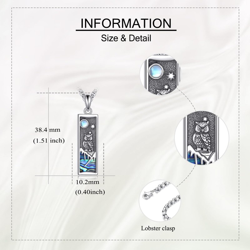 ONEFINITY Eule Kette 925 Sterling Silber Eule Anhänger Halskette Schmuck