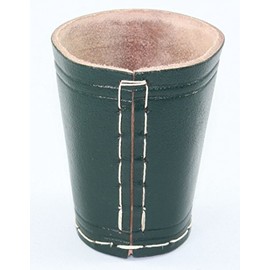 Dark Green Leather Dice Cup
