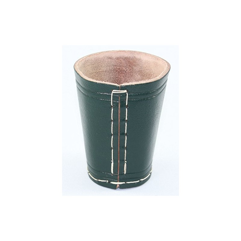 Dark Green Leather Dice Cup