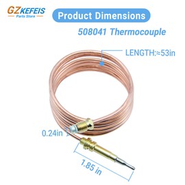 GZKEFEIS Compatible with Bertazzoni 508041 Thermocouple Oven Burner Replacement - 1400MM Bake Burner Thermocouple for Ranges, Easy Install