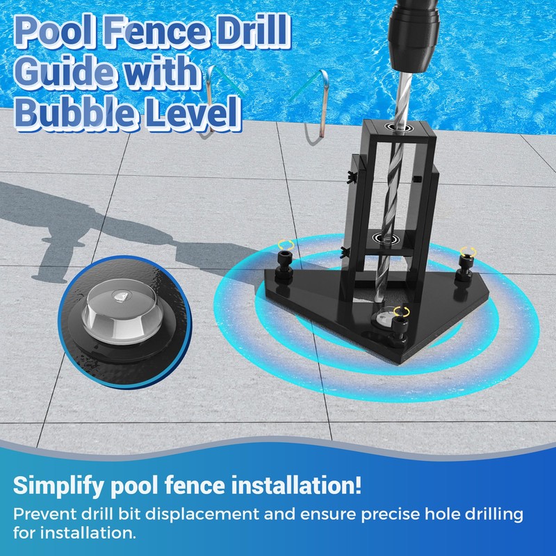 NUMAKY Pool Fence Drill Guide with Adjustable Angle & Built-in
