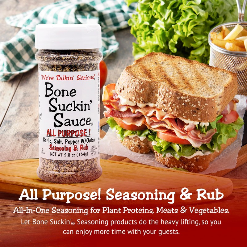 Bone Suckin' All Purpose Seasoning & Rub, Zero Calorie, Sugar
