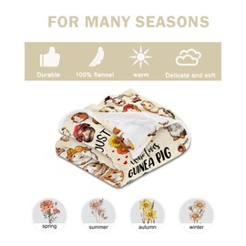 Fiwbnasz Guinea Pig Gifts for Girls, Women Cute Lovely Blanket, Just a Girl Who Loves Guinea Pig Throw Blanket for Sofa Couch (50x60)