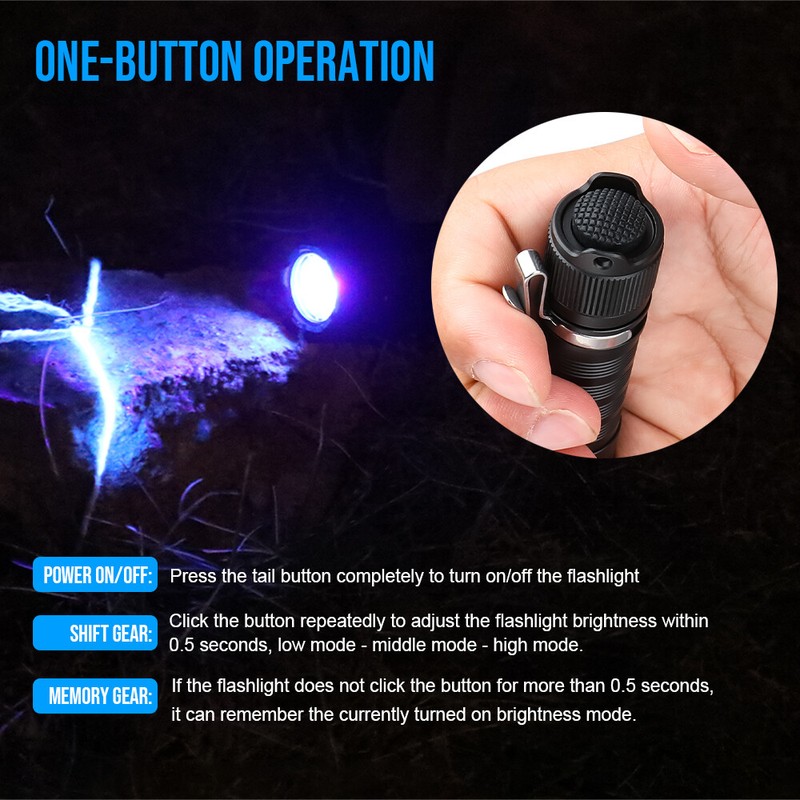 Trustfire 365nm UV Flashlight 3000mW Ultraviolet Torch TypeC Charging Waterproof