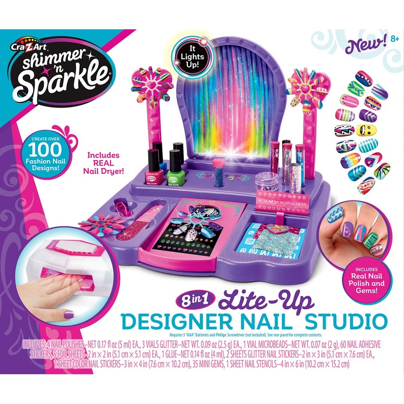 Cra-Z-Art Shimmer 'n Sparkle 8-in-1 Lite-Up Designer Nail Studio
