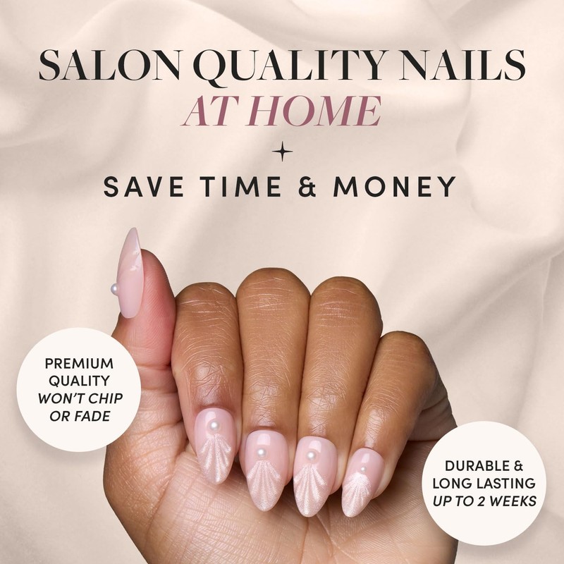 Glamnetic Press On Nails - Honeymoon | Short Almond Nude