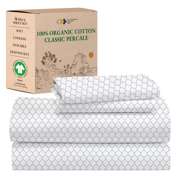 California Design Den Cal King Sheets Set, 100% Organic Cotton