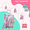 Kids Rolling Loving Cat Backpack for Girls Trolley Suitcases Luggage