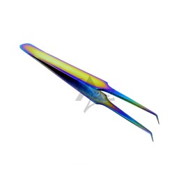 Heavy Duty Stainless Steel 3D 5D 6D Volume Eyelash Extension Tweezers Fine Point (A2ZSCILAB) ("A" Type Angled Plasma Coated)