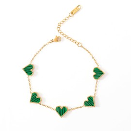 DSJLMOMO 14K Gold Plated Heart Bracelet for Women， Love Friendship Adjustable Link Chain Bracelets Gifts Trendy for Women