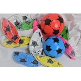 Schnooridoo 12 x Plastic Football Ball 20 cm PVC Football in Net Give Away Children's Birthday Party