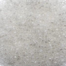 Miyuki Square/Cube Beads 1.8mm Crystal AB Matte 250 Gram Bulk Bag Japanese Glass Beads