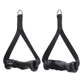 DONGKER Exercise Handles,2 PCS Anti-Slip Replacement Handle Attachments with Thickened & Coarsened Metal D Buckle for Cable Machine Grip Gym Equipment