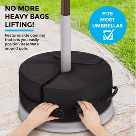 Detachable Patio Umbrella Base Weight Bag, 18" Round with Large Opening and 2 Handle for Offset, Cantilever or Standard Outdoor Patio Umbrella or Flagpole, Heavy Duty, Weather Resistant (Round)