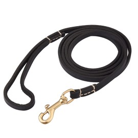 EMICUTE Dog Leash, 4ft 5ft 6ft Geniune Leather Dog Leash for Small Dogs, Dog Training Walking Running Black
