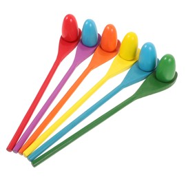FELTECHELECTR 6 Sets Wooden Egg Spoon Race Balance for Sensory Training Game Fall Resistant Material Educational Activity for Boys and Easter Party
