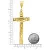 The Bling Factory Large 14K Gold Plated Wood-Textured Jesus Crucifix