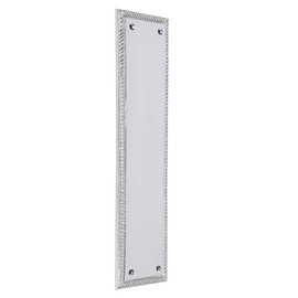 SKANDH Brass Georgian Push Plate | Elegant Decorative Push Plate for Doors, Home, Office, and Commercial Spaces | Modern Door Hardware Accent for Modern Interiors (Chrome)