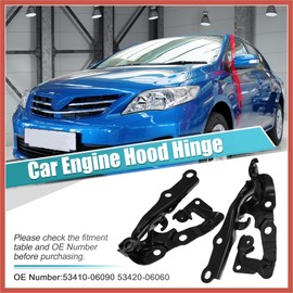 ACROPIX 1 Pair LH RH Car Engine Hood Hinge for Toyota Camry 2007 2008 2009 2010 2011 Driver & Passenger Side Hood Hinge Replaces 53410-06090 53420-06060 Car Parts
