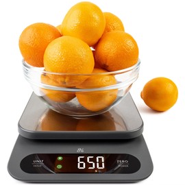 Greater Goods High Capacity Kitchen Scale, 10kg/22lb Capacity Food Scale for Bulk Cooking & Baking, Touch Controls, Hi-Def LCD, Stainless Steel Platform, Precise to 1g