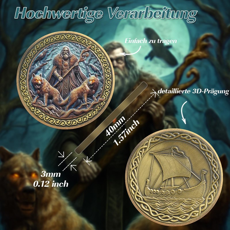 Odin's Guardians Commemorative Coin - Nordic Mythology Design - "Thunder
