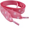 Pink Polka Ribbon Shoelaces 65cm Long Flat Satin ribbon shoe
