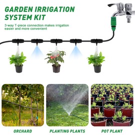 Riisoyu Pack of 15 Micro Drip Irrigation Connectors, 1/2 Inch to 1/4 Inch Reducer Garden Watering Barbed Tee T-Connector Anti-Drop Reducer Connector for Drip Hose Irrigation Fittings