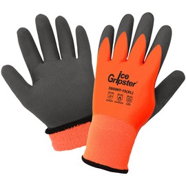 Global Glove Ice Gripster Low Temperature Gloves, Cut, Abrasion, and Puncture Resistant, Insulated and Water-Resistant, High Visibility Double-Coated Grip with Secure Wrist Cuffs, Large