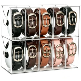 Belt Organizer 2 Pack Clear Acrylic Belt Holder for Closet Storage