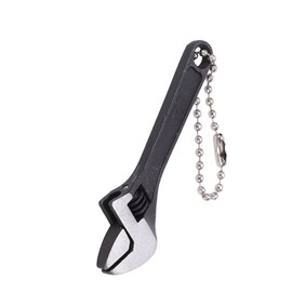 Keychain Wrench Mini Wrench Tool Keychain Steel Galvanized Adjustable Portable Professional High Hardness Mini Spanner for Industrial Home (2.5 inches Black)
