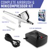 PointZero Multi-Purpose Dual-Action Airbrush Set - Mini Compressor Kit