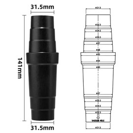 Black Vacuum Cleaner Hose Adapter Easy To Use Vacuum Cleaner Conversion Hose Reducers ABS Material Coupler Universal Reducer，Parts and Accessories，