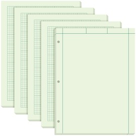 Seajan Seajan 5 Pcs Engineering Computation Pad Engineering Paper Notebook 8.5 x 11 Inches Engineer Graph Paper Notepad, 5 Squares Per Inch Evidence Computation Pad, 100 Sheets/Pack (Green)