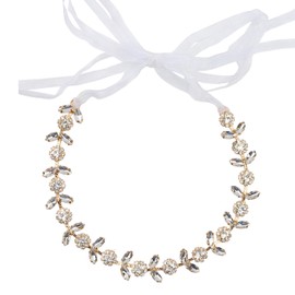 Fairy Flower Headband Flower Girl Hair Accessory Toddler Flower Crown Wedding Headpiece for Bride Rhinestone Hair Accessories for Girls Women（Silver）