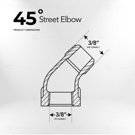 Supply Giant CSTG0100 1 Inch Brass Street Elbow 45 Degrees Lead-Free w/Male & Female National Pipe Taper Threaded Fittings Brass Construction Higher Corrosion Resistance Economical & Easy to Install