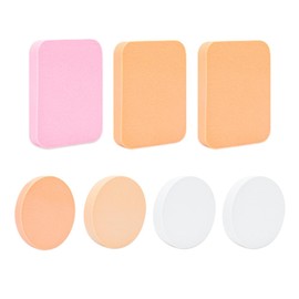 7PCS Puff Air-Cushion Makeup Sponge Smooth Puff Beauty Tools Wet Dry Dual Use - Soft & Durable Latex Material with Square & Round Shapes