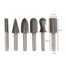 NUZAMAS Set of 6 Rotary Burrs 6mm Round Shank Woodworking