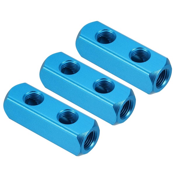 PATIKIL 2 Way 5 Port Air Manifold, 3 Pack G1/4